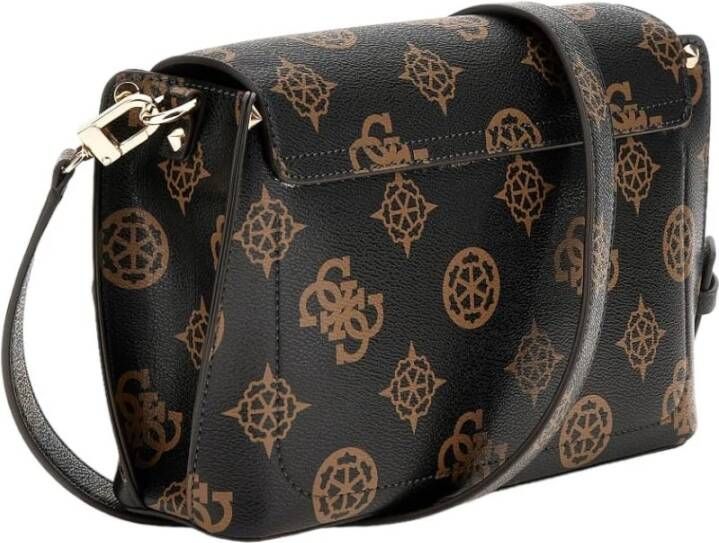Guess Meridian Flap Crossbody Tas in Mocha Bruin Dames