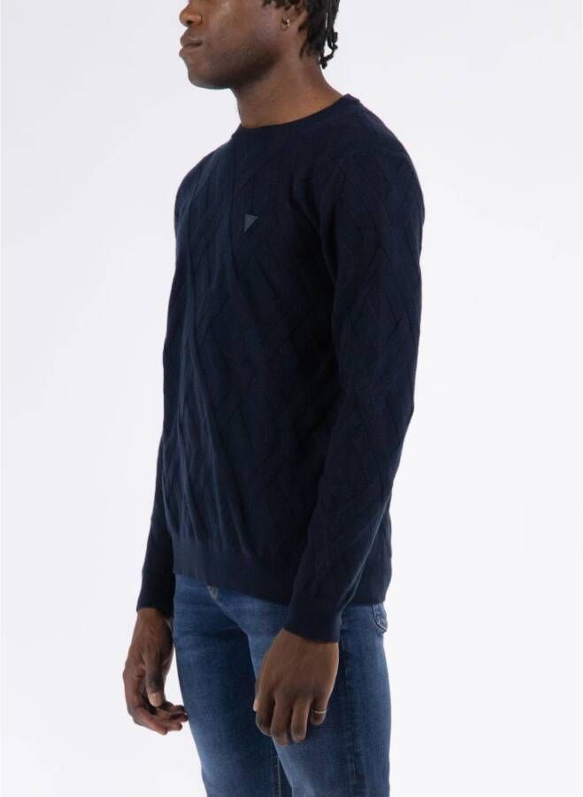 Guess Trui met ronde hals Blauw Heren