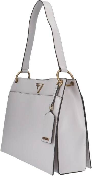 Guess Crèmekleurige Eco-Leren Schoudertas Beige Dames