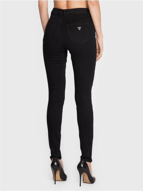 Guess Skinny Jeans Zwart Hoge Taille 5 Zakken Zwart Dames