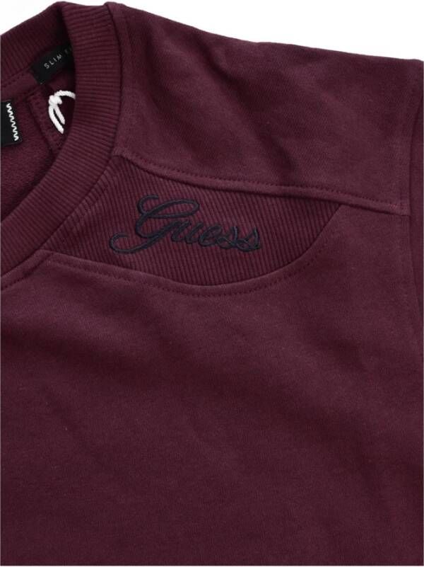 Guess Slim Fit Sweatshirt met Geborduurd Logo Bruin Dames