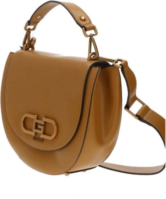 Guess Stijlvolle Eco Leren Tas met Verstelbare Band en Afneembaar Handvat Bruin Dames