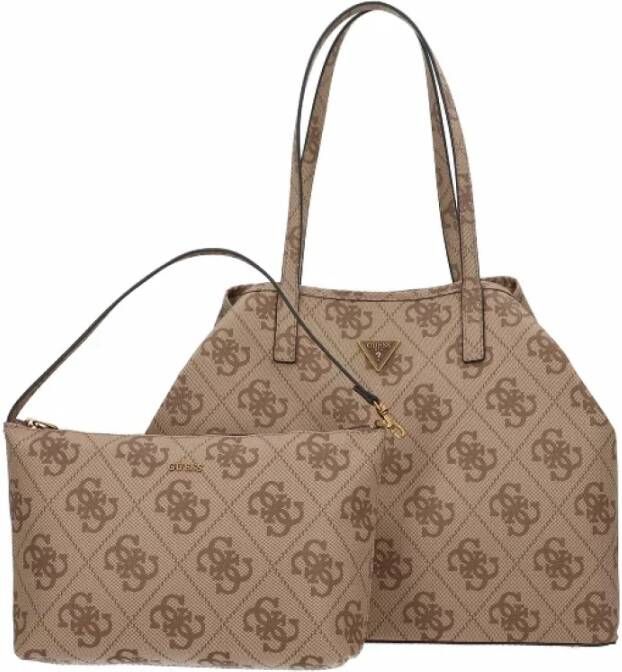 Guess Stijlvolle Vikky Large Tote Tas voor Dames Beige Dames