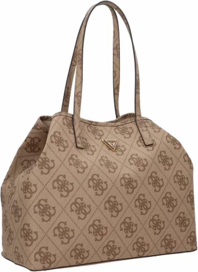 Guess Stijlvolle Vikky Large Tote Tas voor Dames Beige Dames