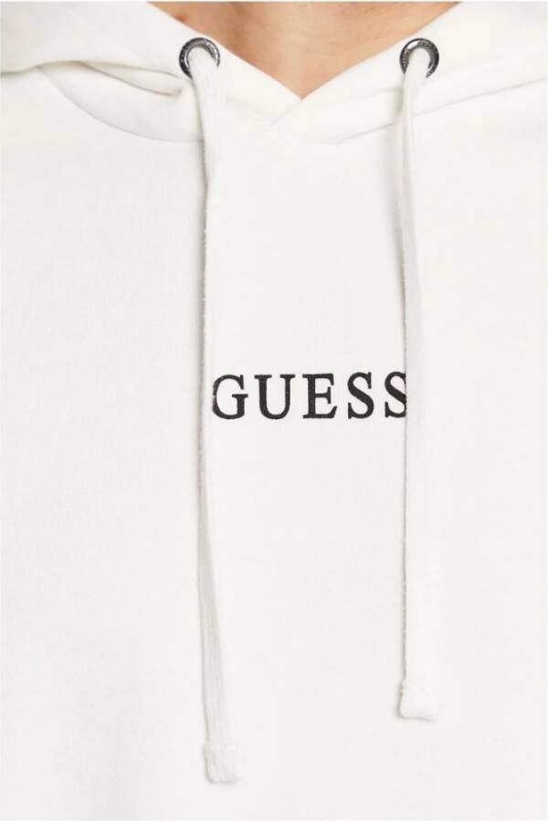 Guess Heren Hoodie Klassiek Ontwerp Wit Heren