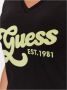 Guess Stretch Logo Signature T-Shirt Zwart Dames - Thumbnail 2