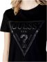 Guess Iconisch Bedrukt Logo T-Shirt Zwart Black Dames - Thumbnail 4