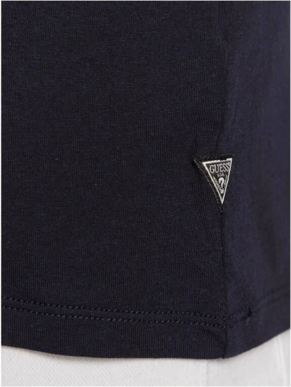Guess Slim Logo Triangle Fantaisie T-Shirt Zwart Heren