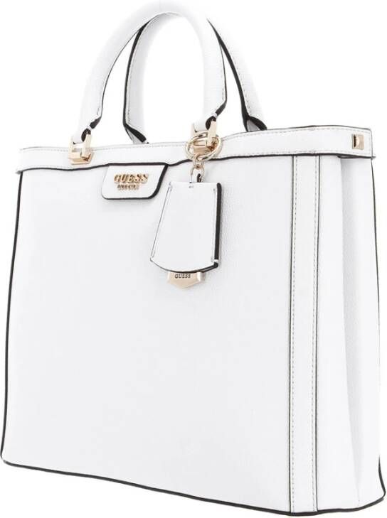 Guess Witte Eco Leren Schoudertas met Verstelbare Band Wit Dames