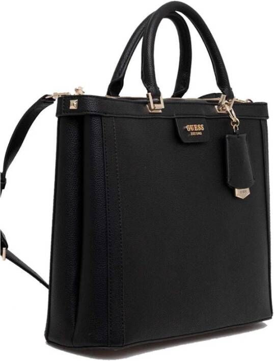 Guess Zwarte Eco Leren Schoudertas met Verstelbare Band Zwart Dames