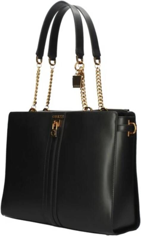 Guess Zwarte Ginevra Society Tote Shopper Tas Zwart Dames