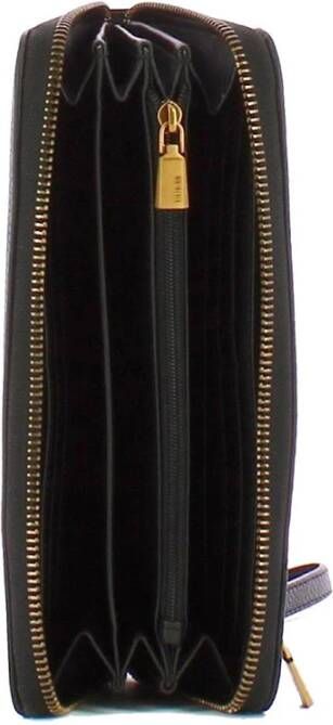 Guess Zwarte Portemonnee met Ritssluiting en Meerdere Compartimenten Zwart Dames