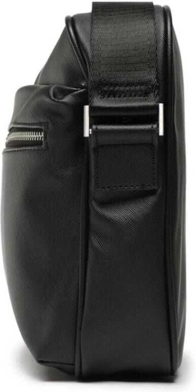 Guess Zwarte Saffiano Smart Schoudertas voor Heren Zwart Heren