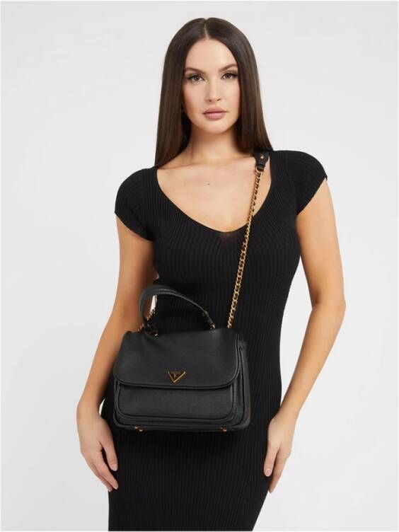 Guess Zwarte Schoudertas met Kliksluiting Zwart Dames