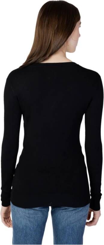 Guess Zwarte V-hals Gebreide Kleding voor Vrouwen Zwart Dames