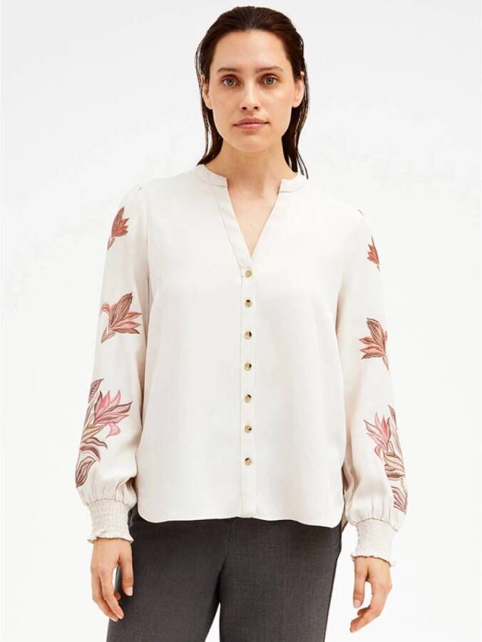 Gustav Lange Mouw Carmen Shirt Blouse Grijs Dames
