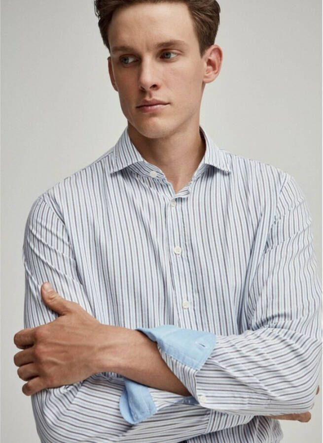 Hackett Bengal Striped Shirt Blauw Heren