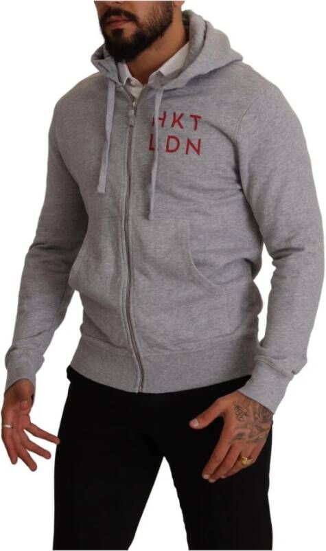 Hackett Grijze Hoodie met Ritssluiting van Katoen Grijs Heren