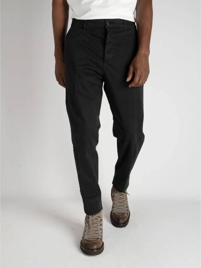 Haikure Zwarte katoenen gabardine broek Black Heren
