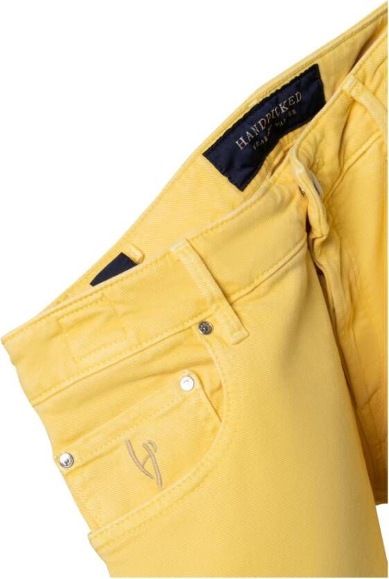 Hand Picked Slim-fit broek Geel Heren