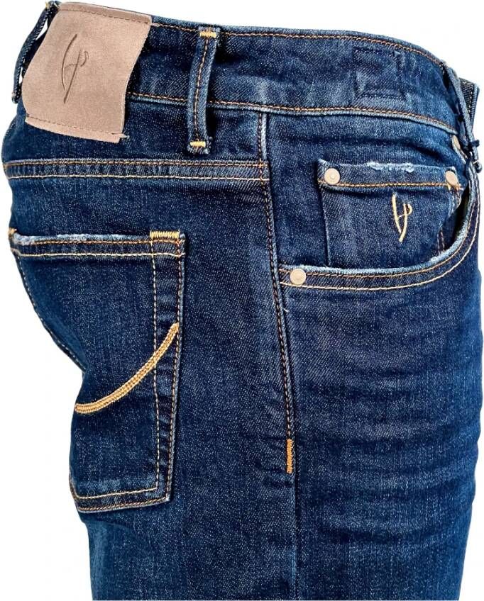 Hand Picked Slim-fit jeans Blauw Heren
