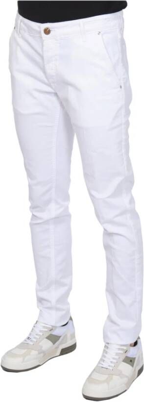 Hand Picked Slim-fit Trousers Wit Heren