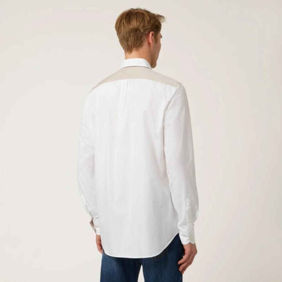 Harmont & Blaine Heren Overhemd van Katoen met Contrast Patches White Heren