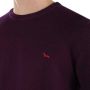 Harmont & Blaine Paarse Wol Crew Neck Sweater met Contrasterende Details en Borduursel Purple Heren - Thumbnail 4