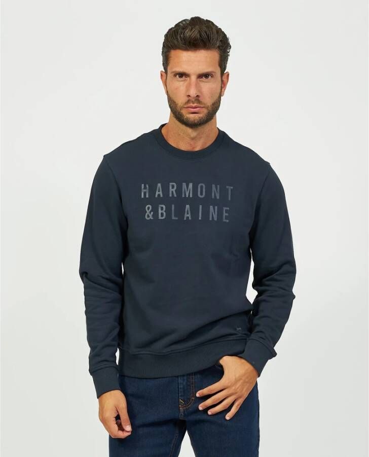 Harmont & Blaine Herenkatoenen sweatshirt blauw Heren