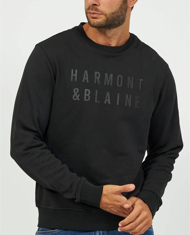 Harmont & Blaine Herenkatoenen sweatshirt met logo Zwart Heren