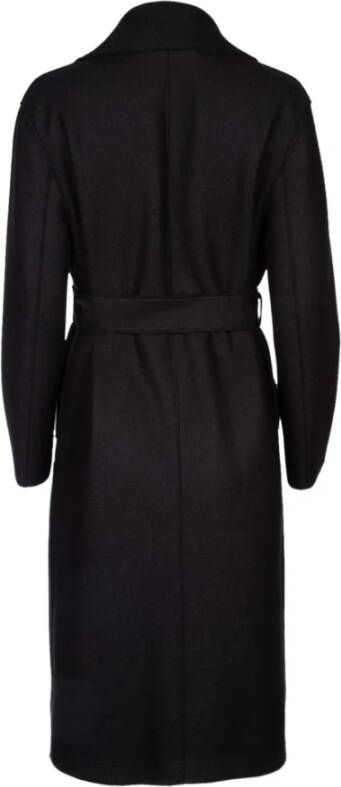 Harris Wharf London Stijlvolle Cappotto Jas Zwart Dames