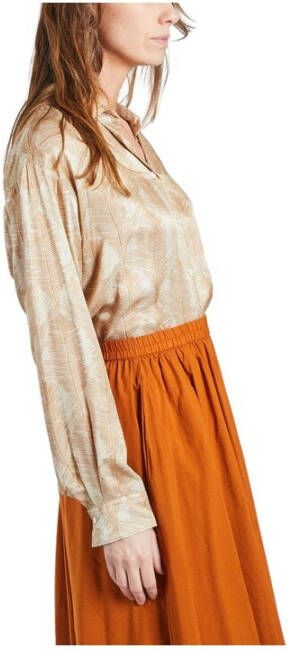 Hartford Charlot Leaf bedrukt shirt Beige Dames