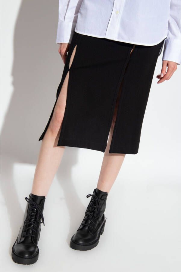 Helmut Lang Rok met spleten Zwart Dames