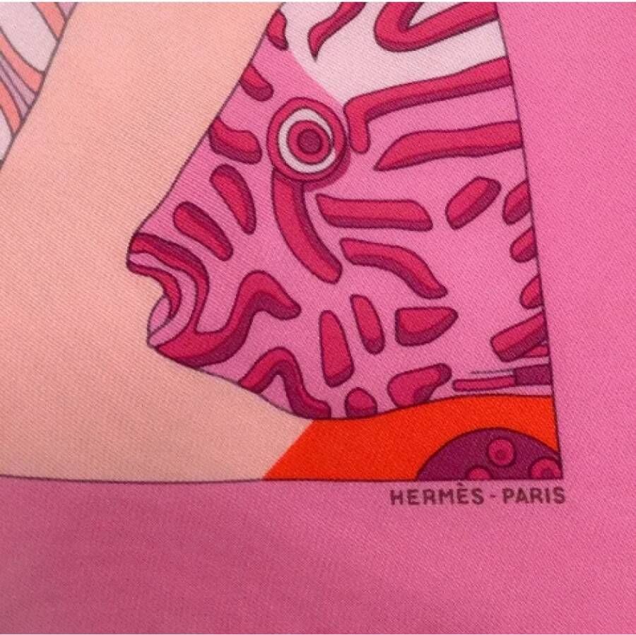Hermès Vintage Pre-owned Canvas scarves Roze Dames