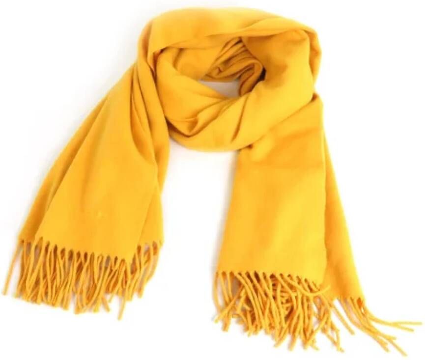 Hermès Vintage Pre-owned Cashmere scarves Geel Dames