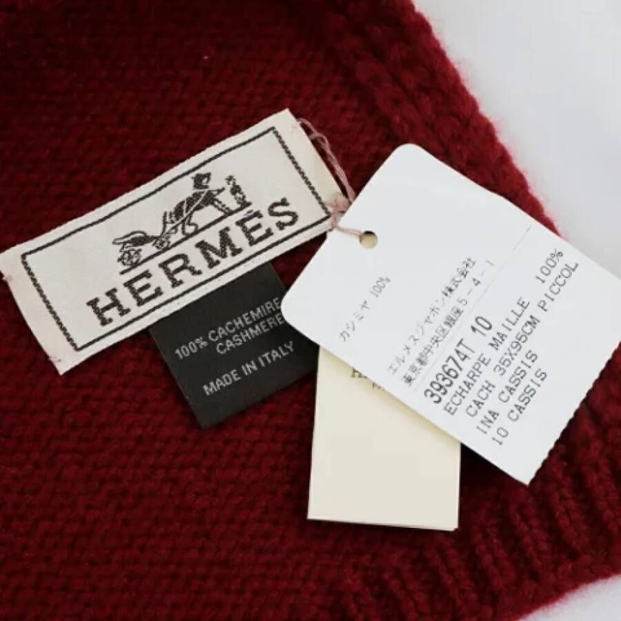 Hermès Vintage Pre-owned Cashmere scarves Rood Dames