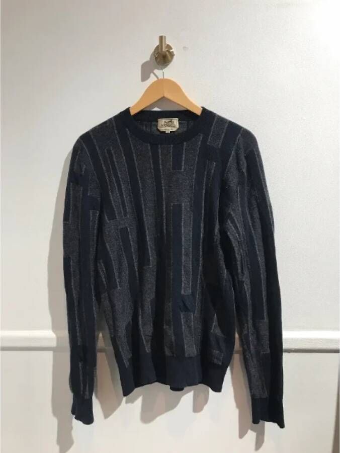 Hermès Vintage Pre-owned Cashmere tops Blauw Dames