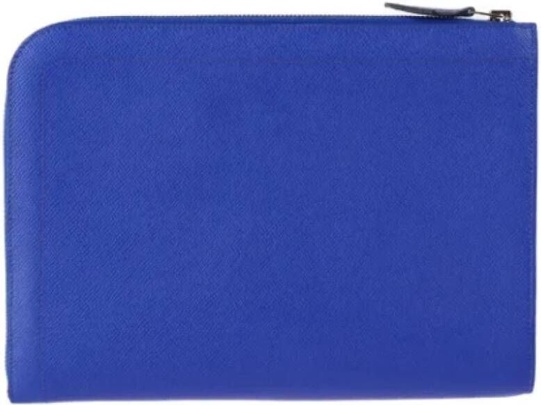Hermès Vintage Pre-owned Leather clutches Blauw Dames