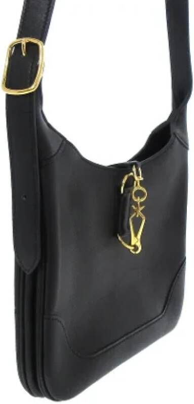 Hermès Vintage Pre-owned Leather crossbody-bags Black Dames