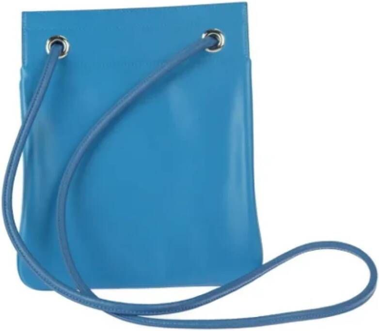 Hermès Vintage Pre-owned Leather crossbody-bags Blauw Dames