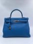 Hermès Vintage Pre-owned Leather handbags Blue Dames - Thumbnail 1