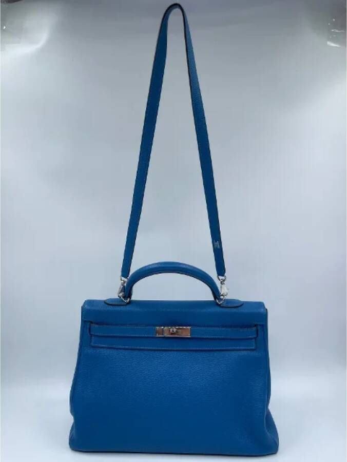 Hermès Vintage Pre-owned Leather handbags Blue Dames