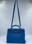 Hermès Vintage Pre-owned Leather handbags Blue Dames - Thumbnail 3