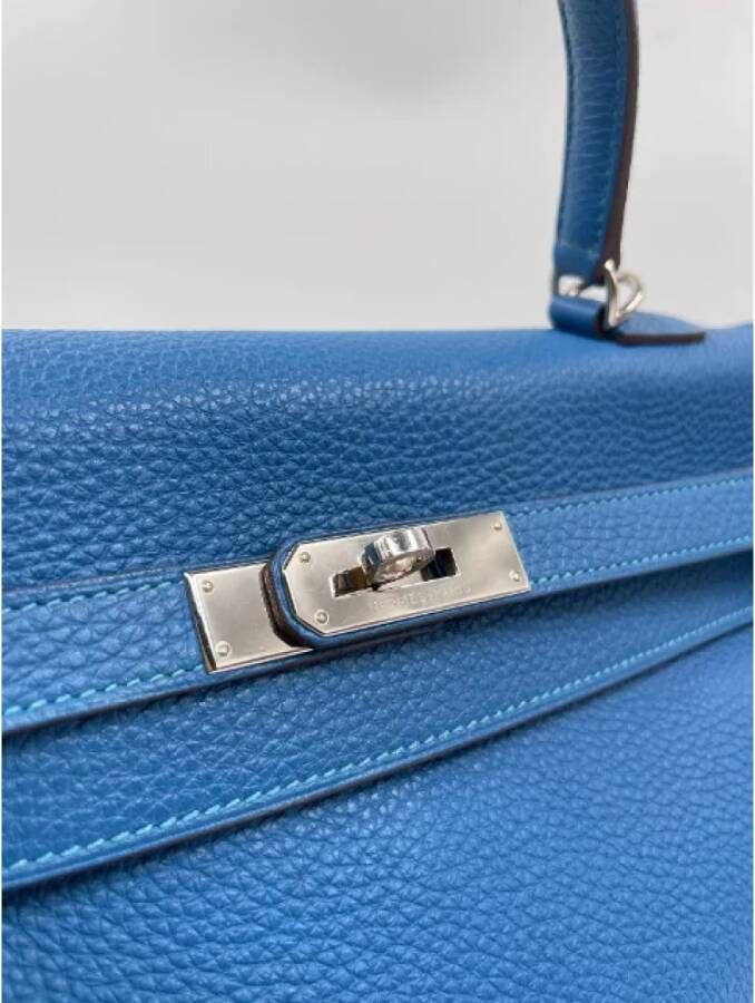 Hermès Vintage Pre-owned Leather handbags Blue Dames