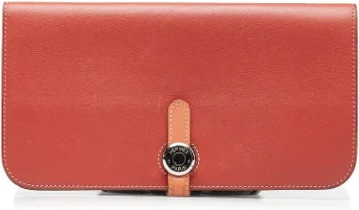 Hermès Vintage Pre-owned Leather wallets Orange Dames