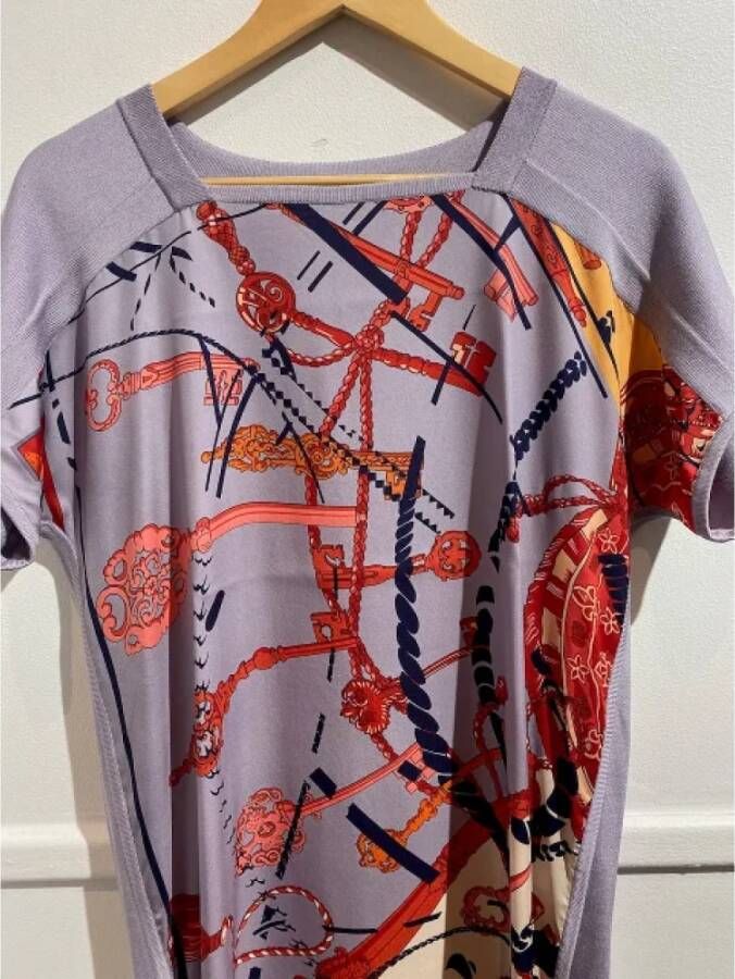 Hermès Vintage Pre-owned Silk dresses Paars Dames