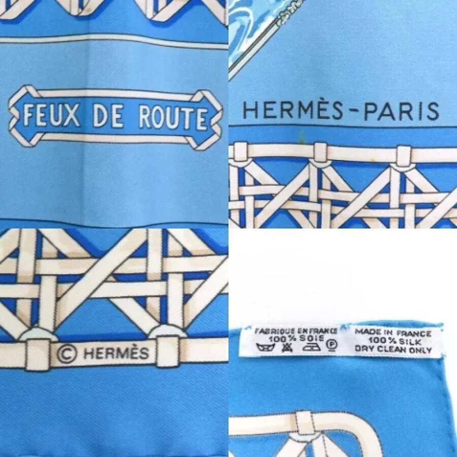 Hermès Vintage Pre-owned Silk scarves Blauw Dames