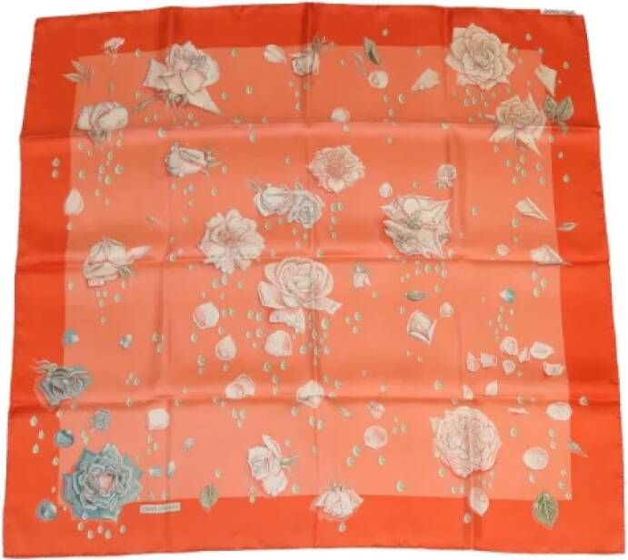 Hermès Vintage Pre-owned Silk scarves Oranje Dames