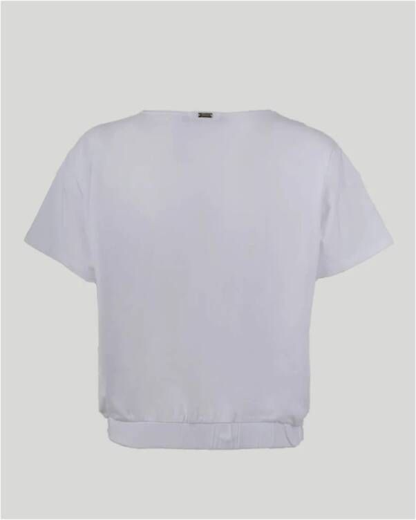 Herno Stijlvolle T-shirt met elastische onderkant Wit Dames