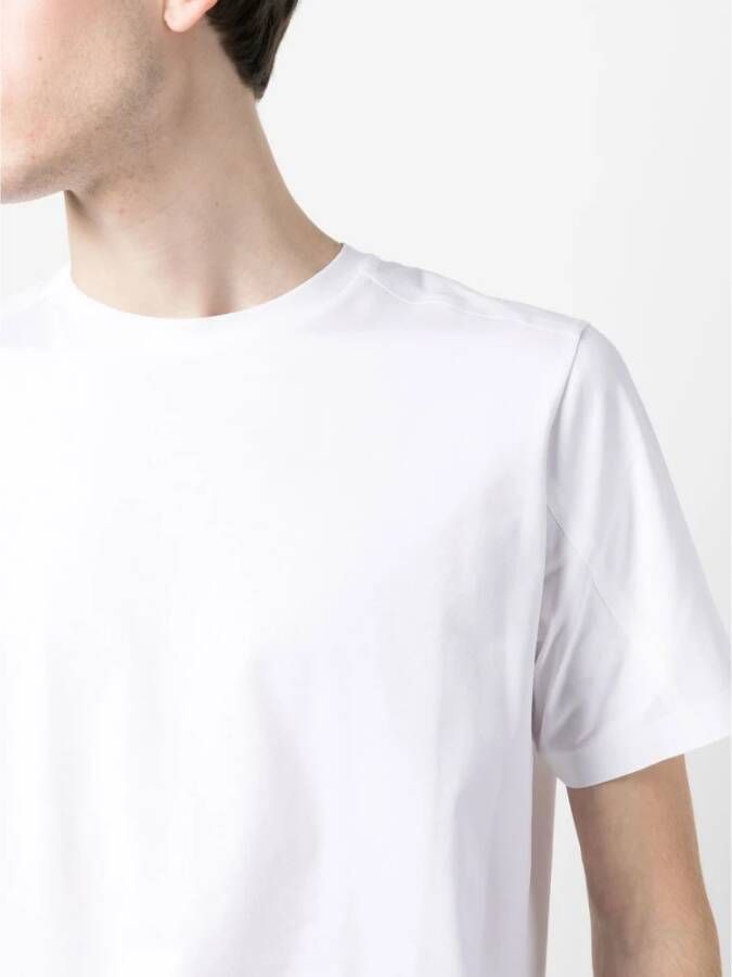 Herno Heren T-shirt met korte mouwen in wit met zwart logo Wit Heren